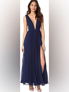 Fame and Partners x Free People Plunge Allegra Dress Navy size US4